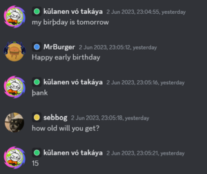 Onyx saying he will become 15 years old tommorow.png
